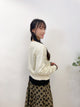 2309064 KR Scallop Collar Heart Cardigan - BEIGE