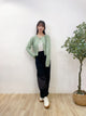 2309064 KR Scallop Collar Heart Cardigan - GREEN