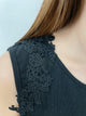 2305029 PO Back Lace Tank Top - BLACK