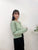2309064 KR Scallop Collar Heart Cardigan - GREEN