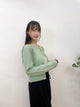 2309064 KR Scallop Collar Heart Cardigan - GREEN