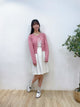 2309064 KR Scallop Collar Heart Cardigan - PINK