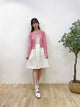 2309064 KR Scallop Collar Heart Cardigan - PINK