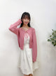 2309064 KR Scallop Collar Heart Cardigan - PINK