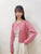 2309064 KR Scallop Collar Heart Cardigan - PINK