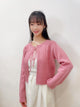 2309064 KR Scallop Collar Heart Cardigan - PINK