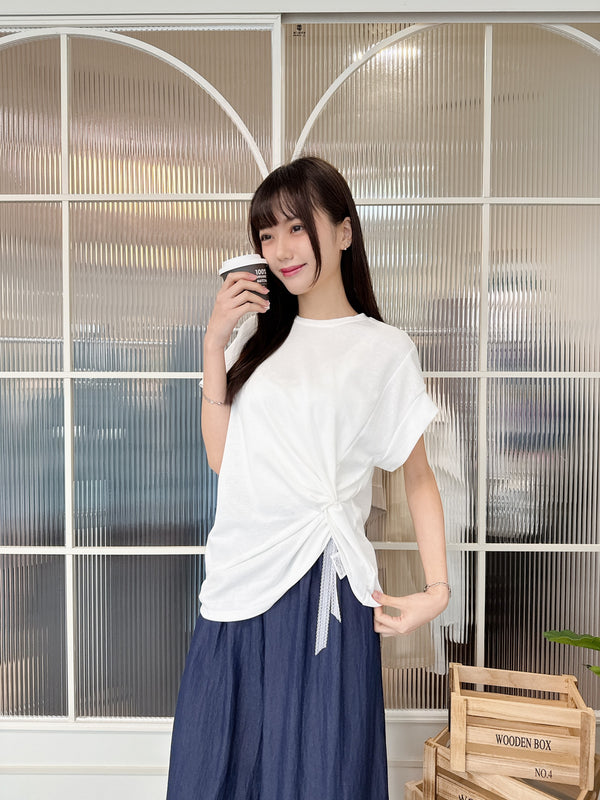 2506056 JF Side Tuck Top - White