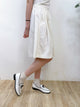 2309067 KR Pleats Cotton Skirt - WHITE