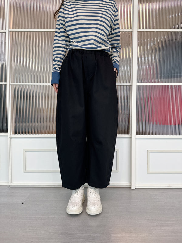 2509064 MMO Denim Twill Cocoon Pants - Black