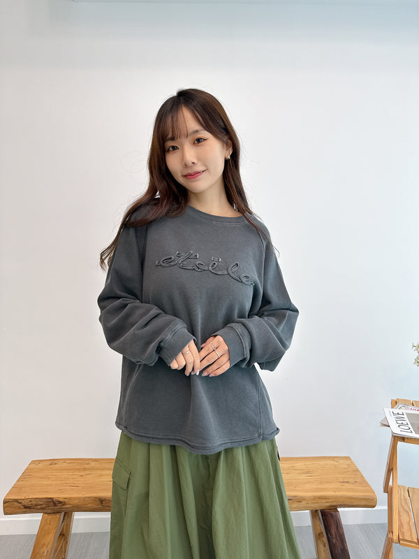 2509061 MMO Pigment Crew Neck Pullover - Charcoal
