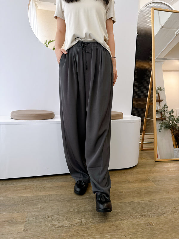 2505013 JF Drawstring Straight Pants - Charcoal