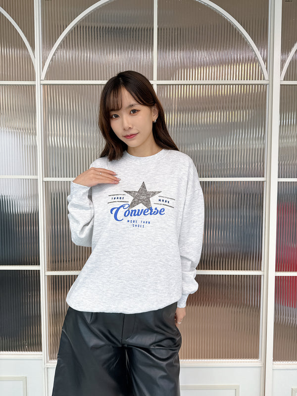 2510011 CONS Logo Print Pullover - Grey