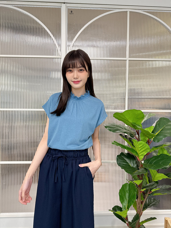 2504018 LE Bamboo Blend Smocking Top - Blue