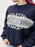 2401033 LAT Lace On Words Pullover -  Navy
