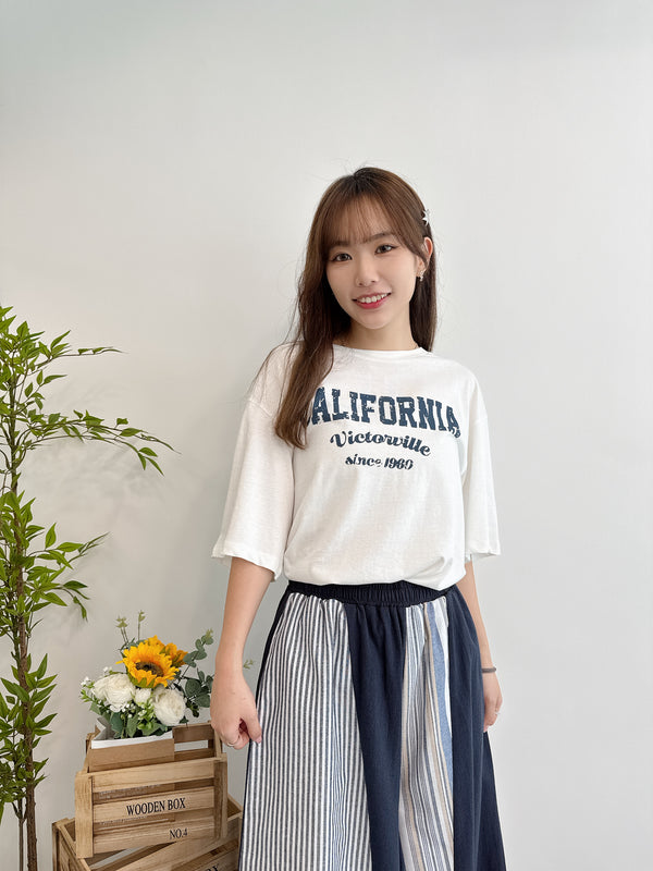 2504032 EM College Logo Print T-shirt - White