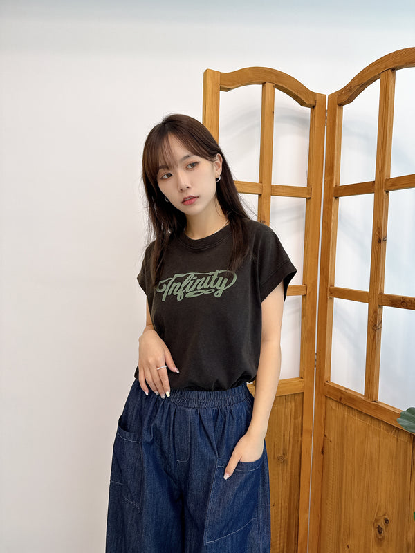 2506100 ARI Pigment Jersey Round Crack Tee - Black