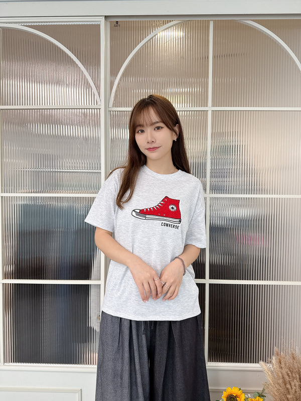 2504034 CONS Embroidery Logo Sneakers Tee - Grey