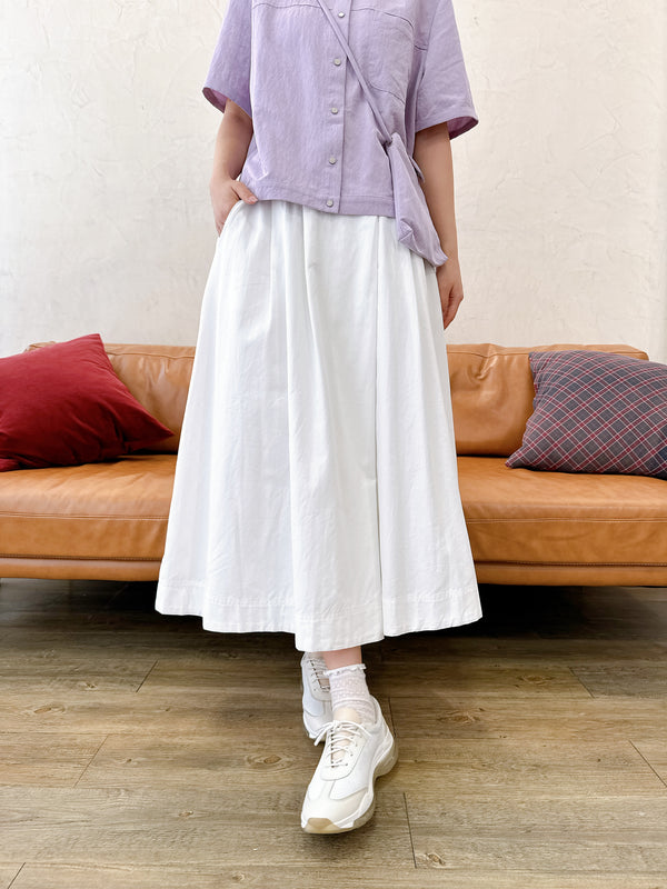 2505025 JF Pleated A-line Skirt - White