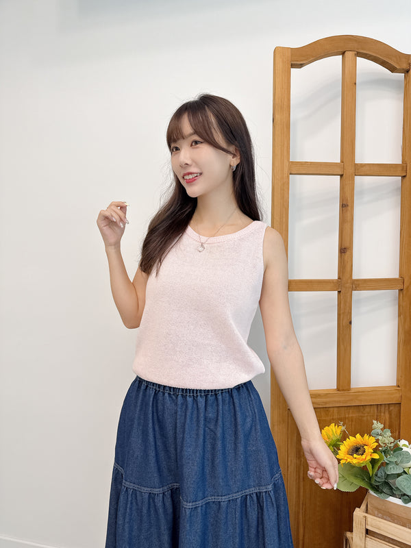2506066 JF Linen Vest - Pink