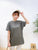 2306038 EA Embroidery Words Print Tee - CHARCOAL