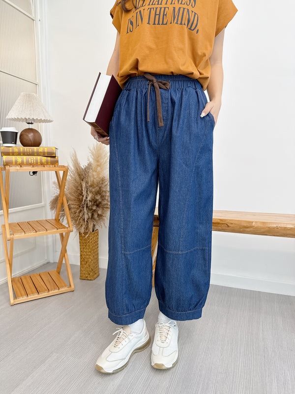 2507015 Light Denim Design Pants - Blue