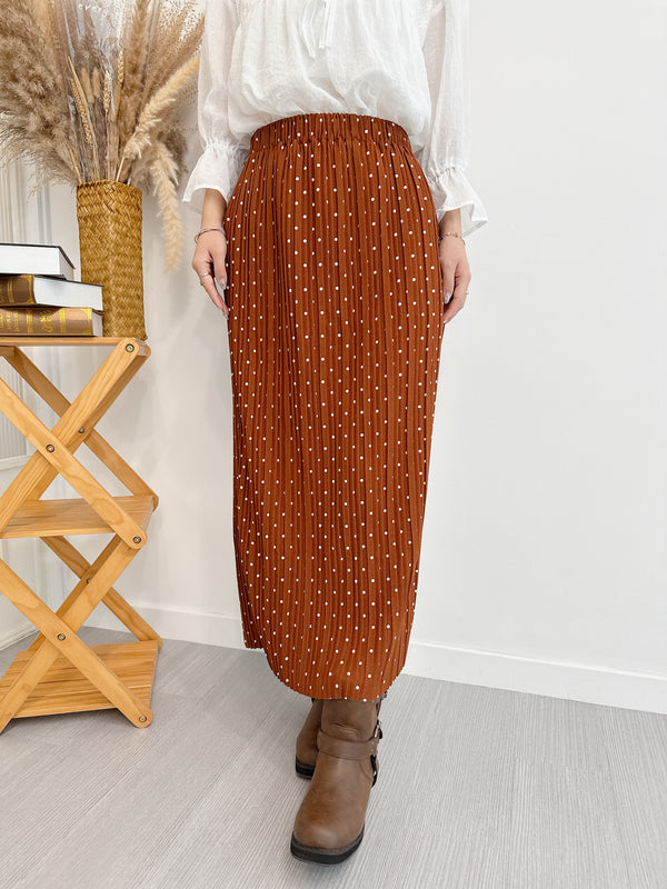 2509082 SY Dotted Skirt - Brown