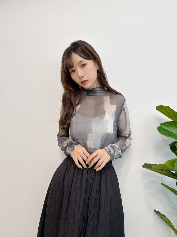 2510039 GL Watercolor Bottleneck Top - Charcoal