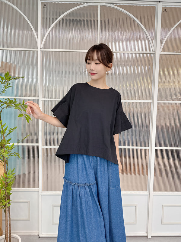 2507006 SP Flare Sleeve Top - Black