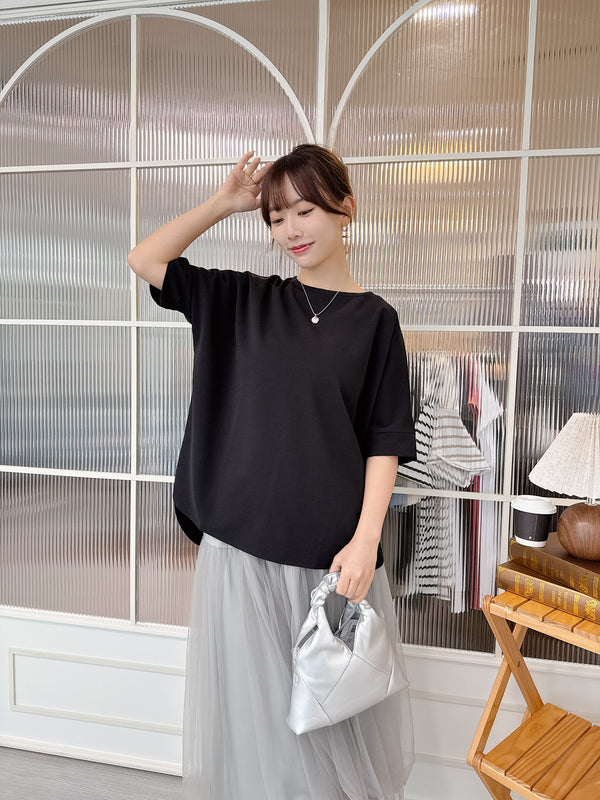 JUL02 直播限時秒殺款 HA Drop Shoulder Loose Top - Black