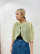 2306030 AS Lace Up Loose Top - GREEN