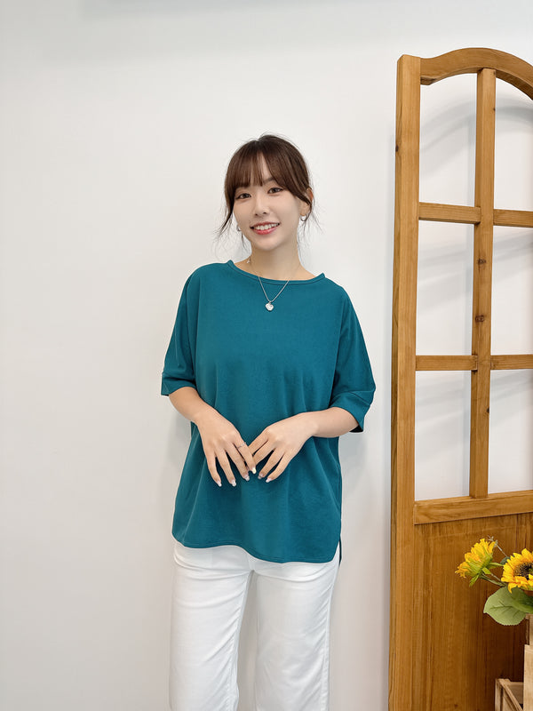 JUL02 直播限時秒殺款 HA Drop Shoulder Loose Top - Blue