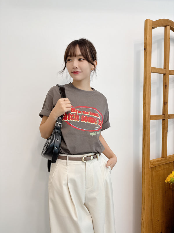 2507003 SP Tour Logo loose Tee - Charcoal