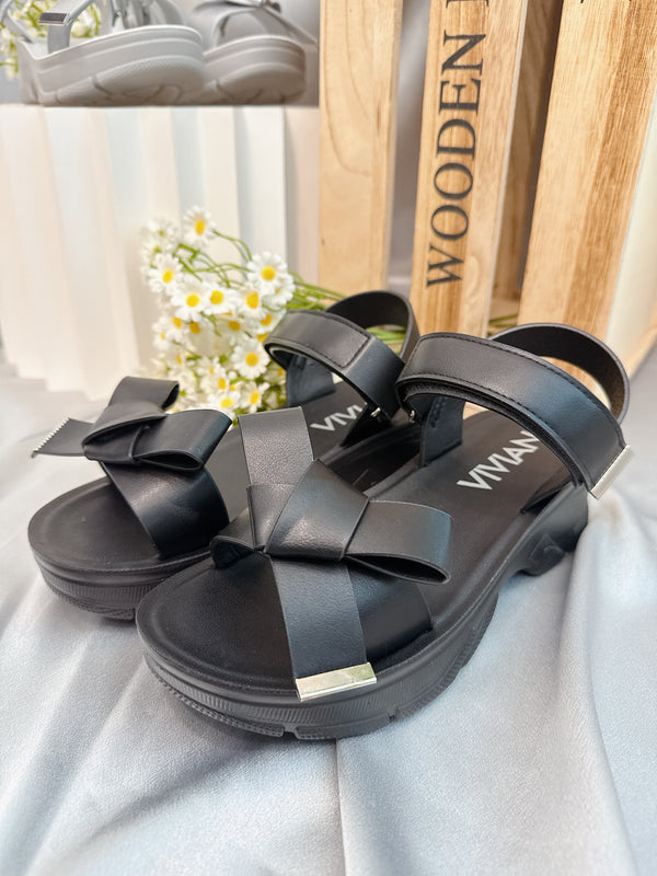 2507017 VI Ribbon Sports Sandals - Black
