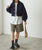 2312011 FO Volume Sleeve Short Knit Blouse - NAVY