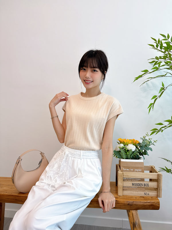 2504089 EM French Rib Knit Top - Beige