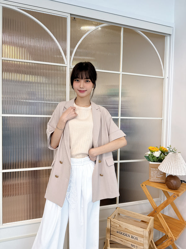 2504090 BE Gold Buttons Tailored Jacket - Beige
