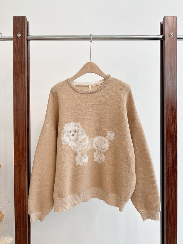 2510077 LUP Doggie Knit Pullover - Beige