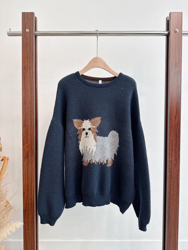 2510077 LUP Doggie Knit Pullover - Navy