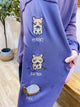 2310089 ST Embroidery Hamster Sleeves Pullover - PURPLE