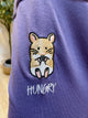 2310089 ST Embroidery Hamster Sleeves Pullover - PURPLE