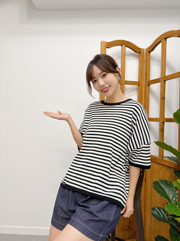 2507029 MMO Waffle Border Wide Tee - Ivory