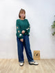 2310089 ST Embroidery Hamster Sleeves Pullover - GREEN