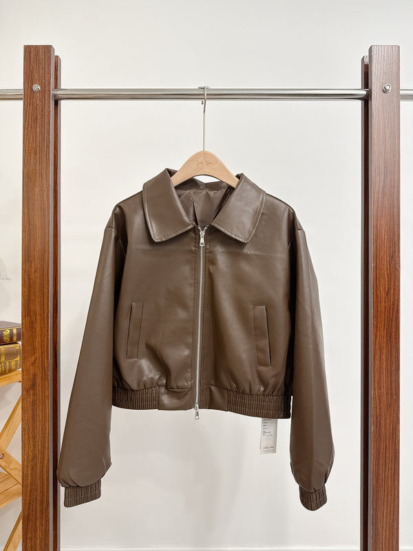 2510092 RO Faux Leather Blouson - Brown