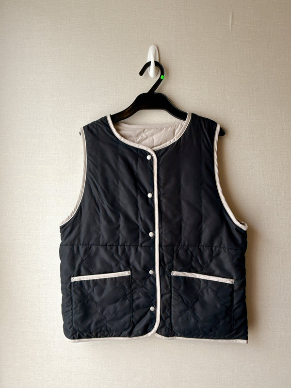 2509111 OS Double Pockets Reversible Vest - Navy