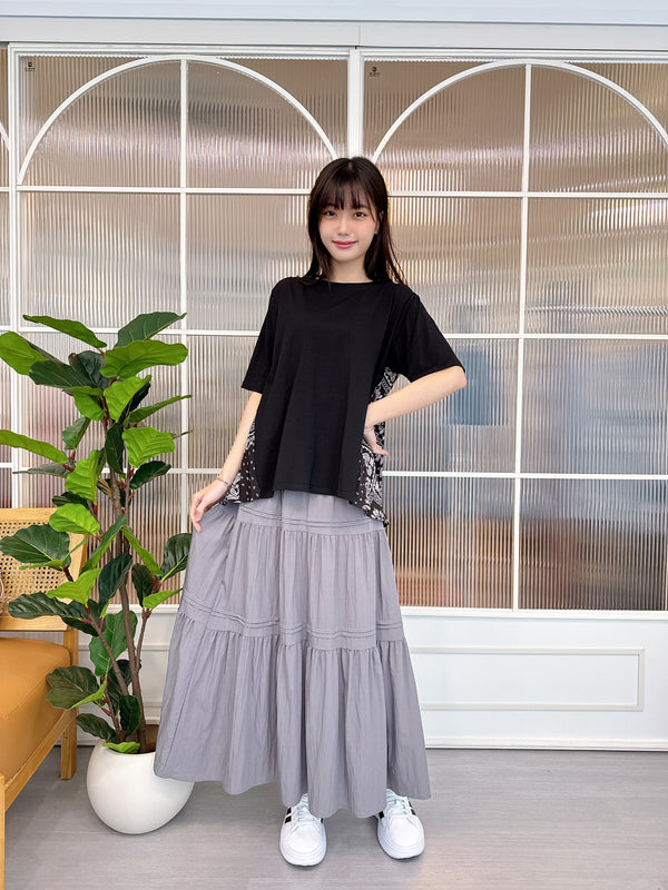 2504093 BE Tiered Skirt - Grey