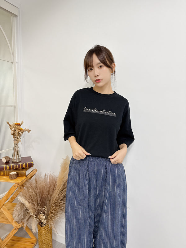 2507030 MMO Slub EMB Tee - Black