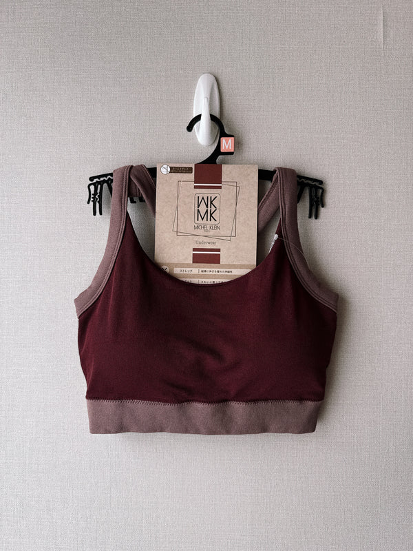 2509130 MK Bi-Colour Bra Top - Wine