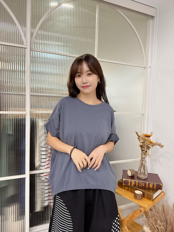 2507021 MIT Sleeve-switched Top - Blue