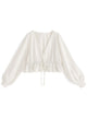 2310020 GL V Neck Drawstring Top - WHITE