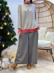 2012038 JF  Bi-colour Turtle Neck Knit Top - MOCHA